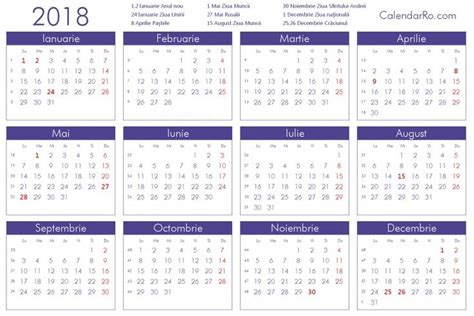 Calendarul anual 2018 .